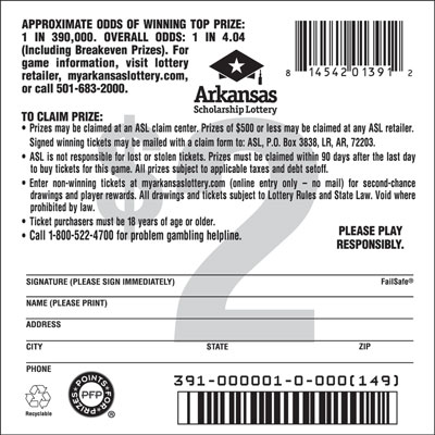 Triple Dynamite 777 - Game No. 391 Arkansas Lottery Instant Ticket - Triple Dynamite 777