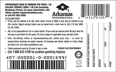 Fast Money- Game No. 407 Arkansas Lottery Instant Ticket - Fast Money