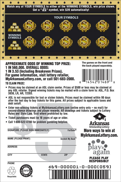 Black and Gold - Game No. 469 - Back Black and Gold - Game No. 469