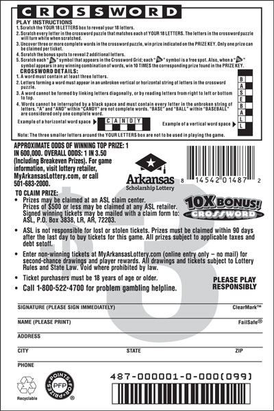 10X Bucks! Crossword - Game No. 486 - Back 10X Bucks! Crossword - Game No. 486