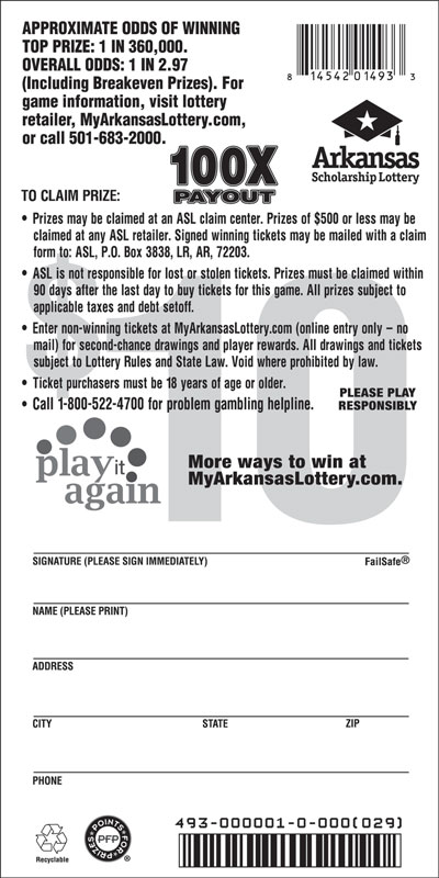 100X Payout - Game No. 493 100X Payout - Game No. 493 - Back