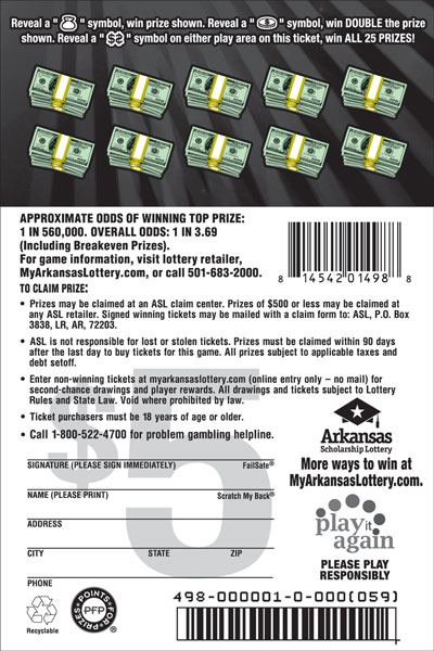 Double-Sided Dollars - Game No. 498 Double-Sided Dollars - Game No. 498 - Back