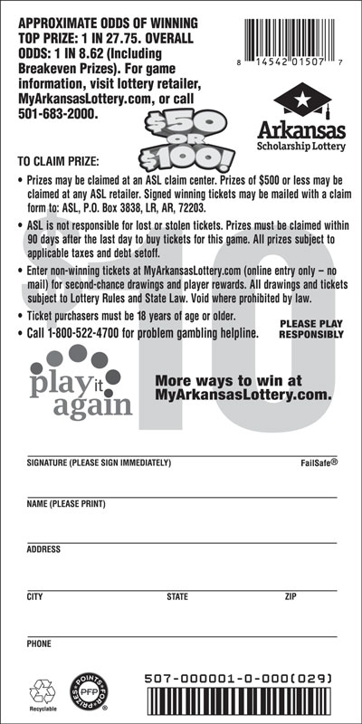 $50 or $100! 2nd Edition - Game No. 507 - Back $50 or $100! 2nd Edition - Game No. 507