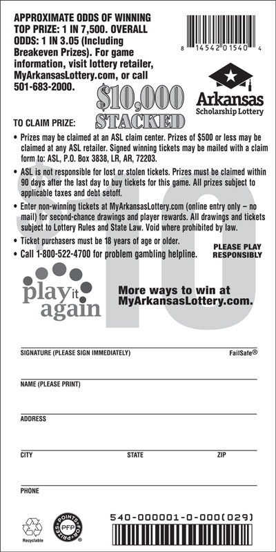 $10,000 Stacked - Game No. 540 - Back $10,000 Stacked - Game No. 540