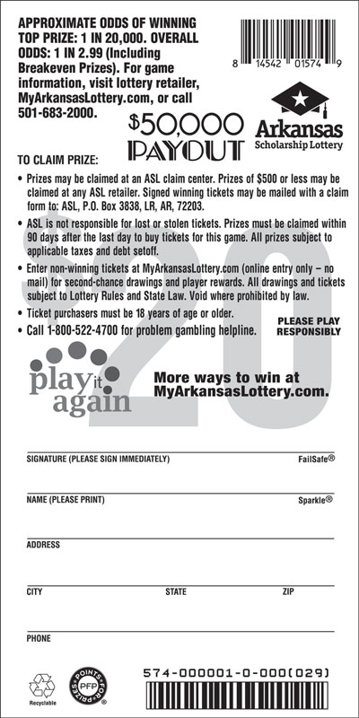 $50,000 Payout - Game No. 574 - Back $50,000 Payout - Game No. 574