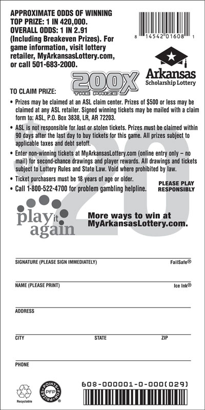 200X the Prize - Game No. 608 - Back 200X the Prize - Game No. 608