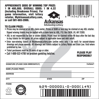 20X the Win - Game No. 629 - Back 20X the Win - Game No. 629