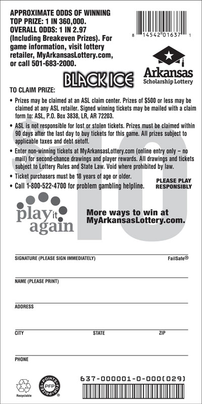 Black Ice - Game No. 637 - Back Black Ice - Game No. 637