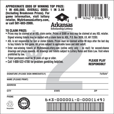 Cash In - Game No. 643 - Back Cash In - Game No. 643