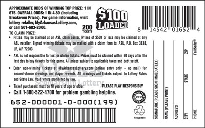 $100 Loaded - Game No. 652