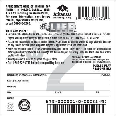 The Game of Life™ - Game No. 678 - Back The Game of Life™ - Game No. 678
