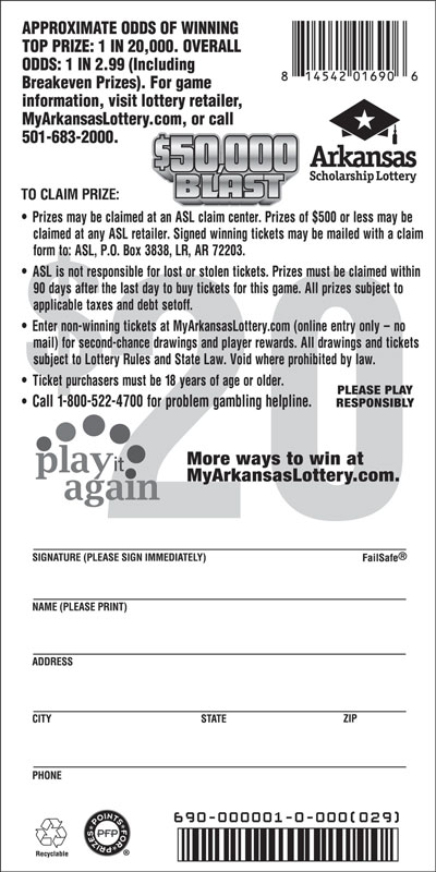 $50,000 Blast - Game No. 690 - Back $50,000 Blast - Game No. 690