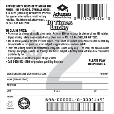 10 Times Lucky - Game No. 696 - Back 10 Times Lucky - Game No. 696