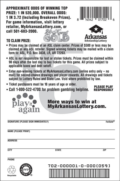 24 Karat Gold - Game No. 702 - Back 24 Karat Gold - Game No. 702
