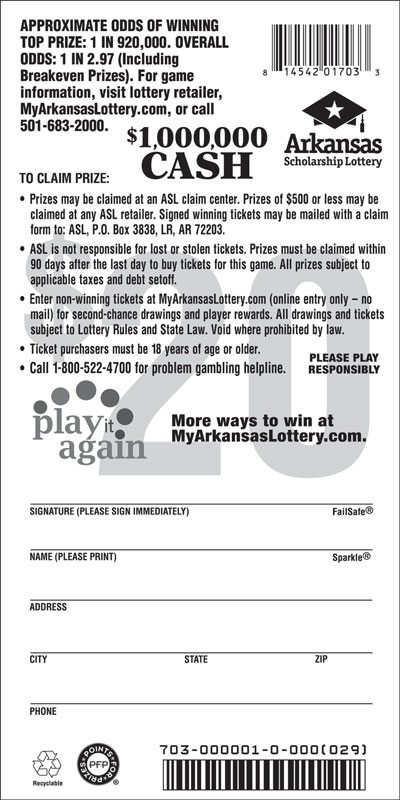 $1,000,000 Cash - Game No. 703 - Back $1,000,000 Cash - Game No. 703