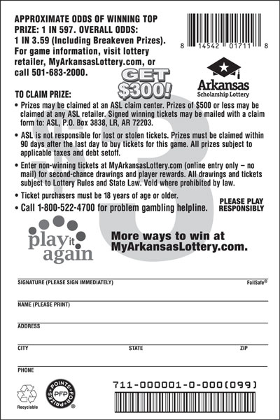 Get $300! - Game No. 711 - Back Get $300! - Game No. 711