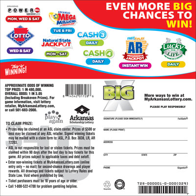 Big X - Game No. 728 - Back Big X - Game No. 728