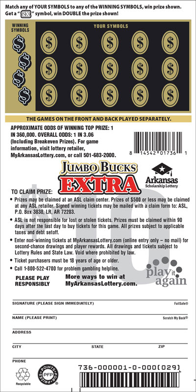Jumbo bucks lotto payout discount
