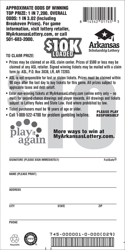 $10K Loaded - Game No. 745 - Back $10K Loaded - Game No. 745