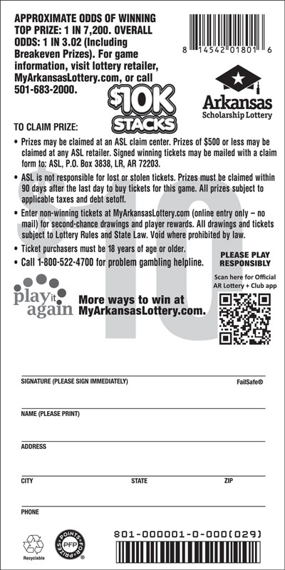 $10K Stacks - Game No. 801 - Back $10K Stacks - Game No. 801
