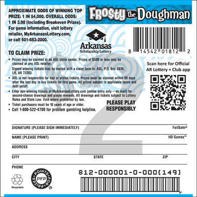 Fro$ty the Doughman - Game No. 812 - Back Fro$ty the Doughman - Game No. 812