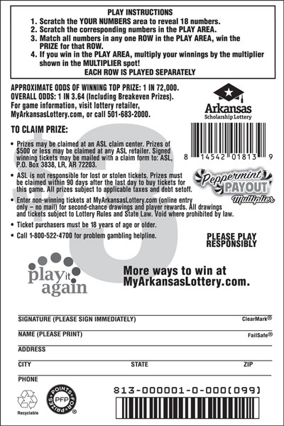 Peppermint Payout Multiplier - Game No. 813 - Back Peppermint Payout Multiplier - Game No. 813
