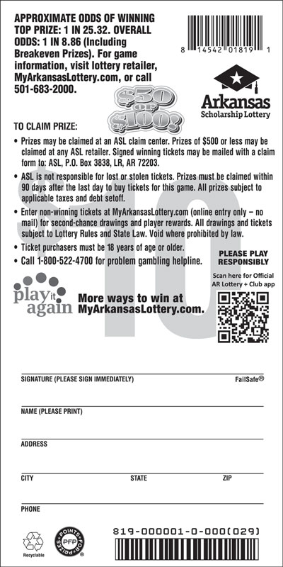 $50 or $100! 2025 Ed - Game No. 819 - Back $50 or $100! 2025 Ed - Game No. 819
