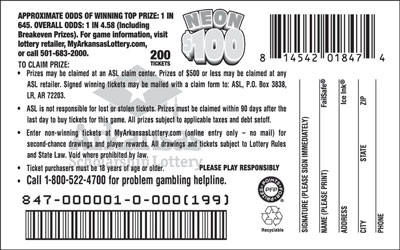 Neon $100 - Game No. 847