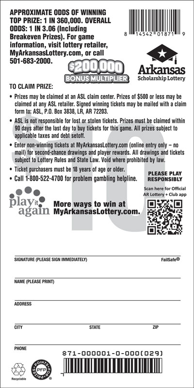 $200,000 Bonus Multiplier -  Game No. 871