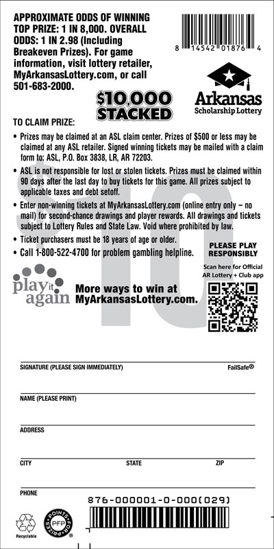 $10,000 Stacked - Game No. 876