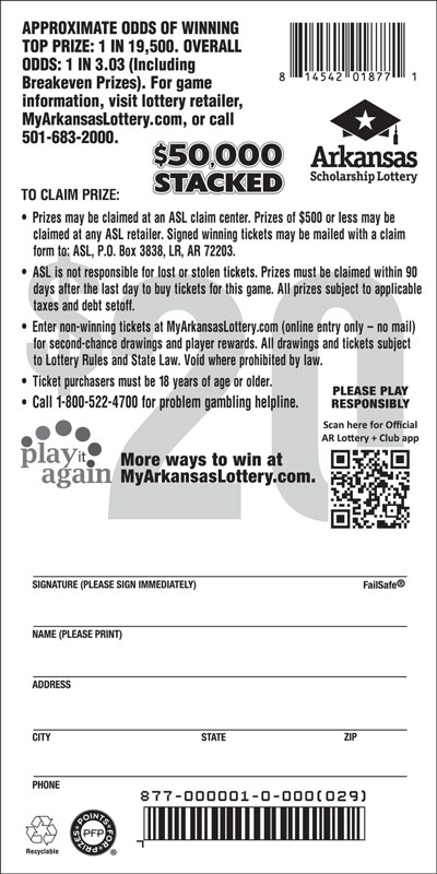 $50,000 Stacked - Game No. 877 - Back $50,000 Stacked - Game No. 877