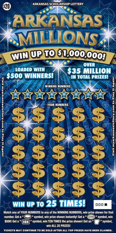 Arkansas Millions - Game No. 375 Arkansas Lottery Instant Ticket - Arkansas Millions