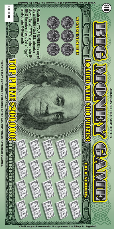 Big Money Game - Game No. 380 Arkansas Lottery Instant Ticket - Big Money Game