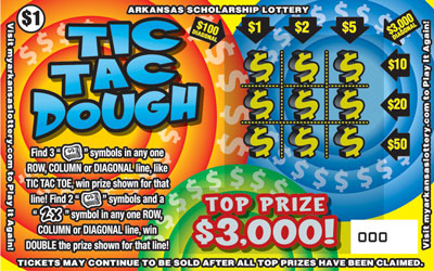 Tic Tac Dough - Game No. 394 Arkansas Lottery Instant Ticket - Tic Tac Dough