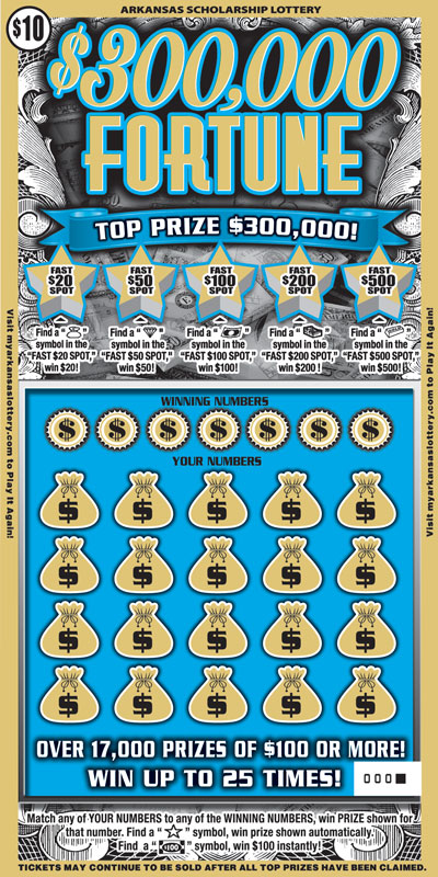$300,000 Fortune - Game No. 411 Arkansas Lottery Instant Ticket - $300,000 Fortune