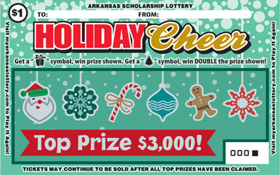Holiday Cheer - Game No. 416 Arkansas Lottery Instant Ticket - Holiday Cheer