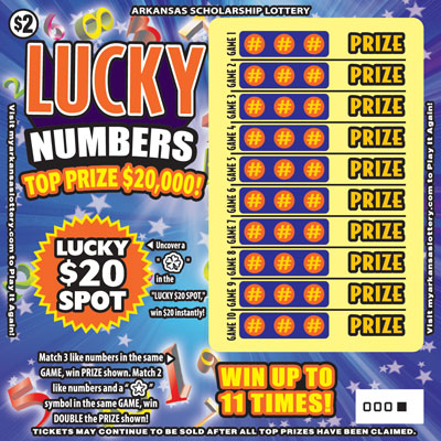 Lucky Numbers - Game No. 417 Arkansas Lottery Instant Ticket - Lucky Numbers