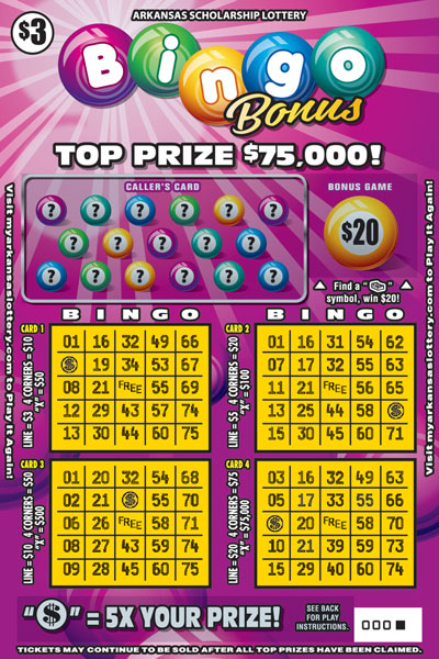 Bingo Bonus - Game No. 422 Arkansas Lottery Instant Ticket - Bingo Bonus
