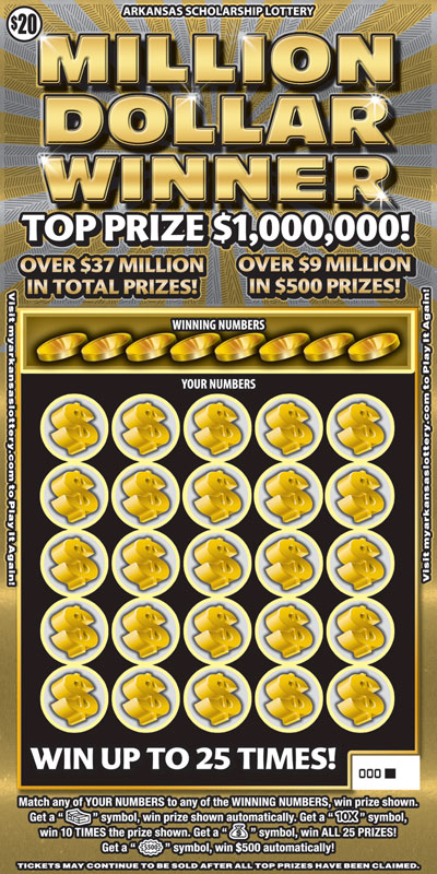 Million Dollar Winner - Game No. 424 Arkansas Lottery Instant Ticket - Million Dollar Winner