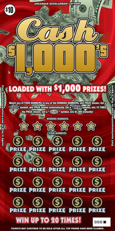 Cash $1000's - Game No. 428 Arkansas Lottery Instant Ticket - Cash $1000's