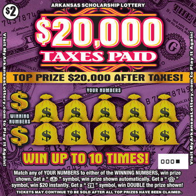$20,000 Taxes Paid - Game No. 501 - Front $20,000 Taxes Paid - Game No. 501