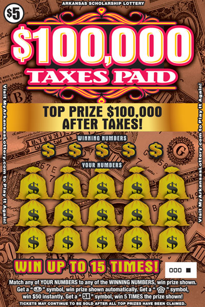 $100,000 Taxes Paid - Game No. 502 - Front $100,000 Taxes Paid - Game No. 502