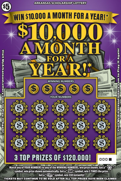 $10,000 a Month for a Year! - Game No. 559 - Front $10,000 a Month for a Year! - Game No. 559