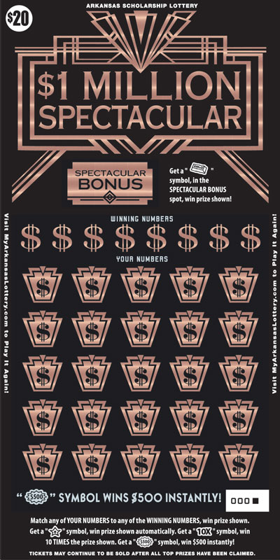 $1 Million Spectacular - Game No. 588 - Front $1 Million Spectacular - Game No. 588