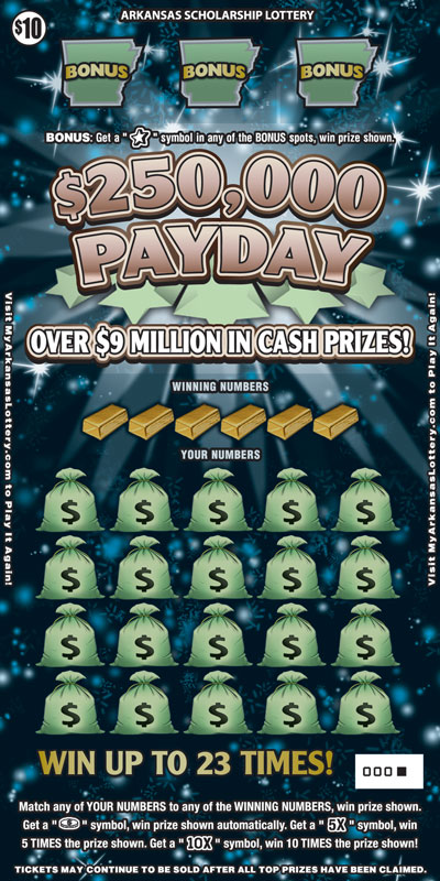 $250,000 Payday - Game No. 592 - Front $250,000 Payday - Game No. 592