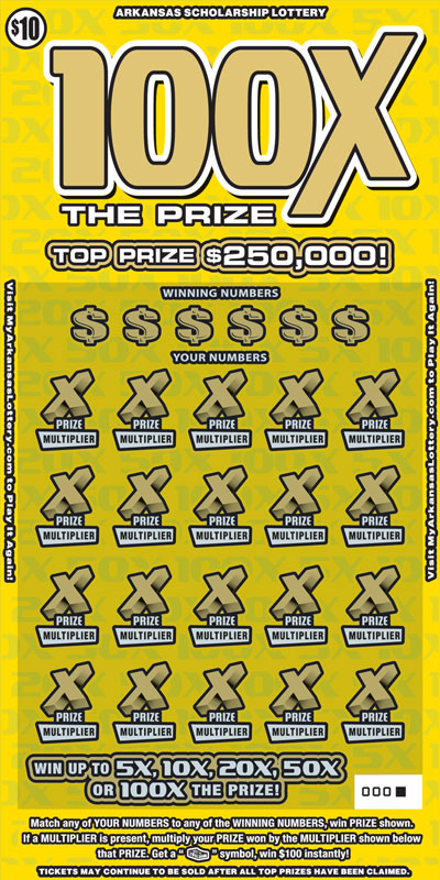 100X the Prize - Game No. 607 - Front 100X the Prize - Game No. 607