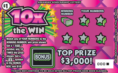 10X the Win - Game No. 628 - Front 10X the Win - Game No. 628