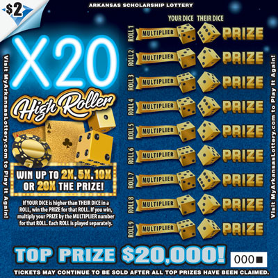 X20 High Roller - Game No. 852 - Front X20 High Roller - Game No. 852