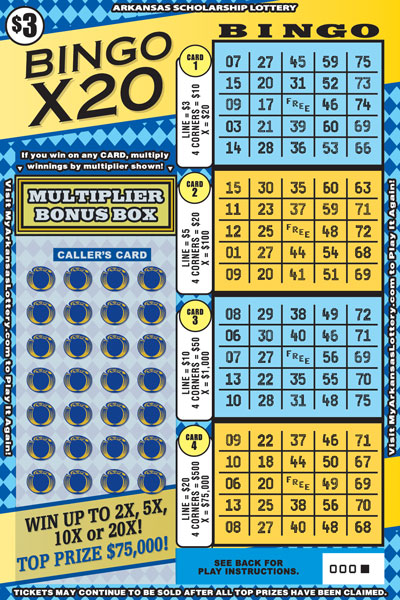 Bingo X20 - Game No. 857 - Front Bingo X20 - Game No. 857