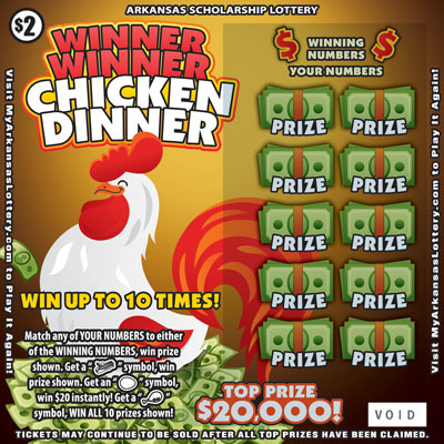 Winner Winner Chicken Dinner Arkansas scratch-off ticket